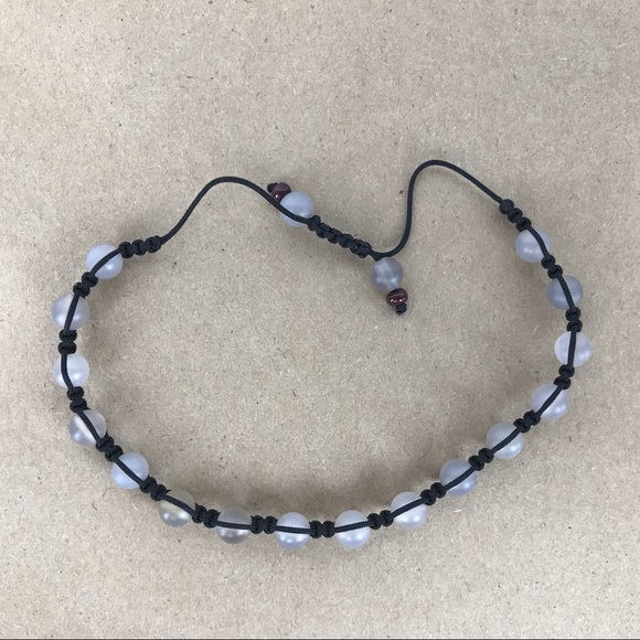 Handmade} Matte Grey Agate Adjustable Bracelet - Picture 4 of 4